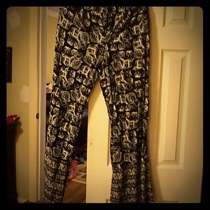 Merona black with white elephants pants